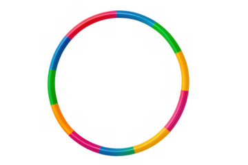 Transparent hula hoop highlighting colorful fitness, spinning with dynamic energy, creating playful recreational moments