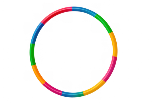 Transparent hula hoop highlighting colorful fitness, spinning with dynamic energy, creating playful recreational moments - Powered by Adobe