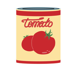 Tinned tomato. Can of Tomatoes Icon.