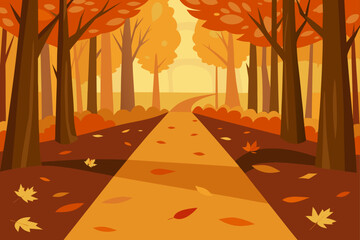 autumn road in the park