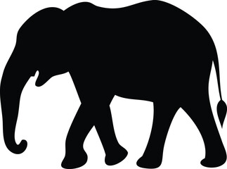 Fototapeta premium A majestic african elephant walking gracefully in a bold black silhouette