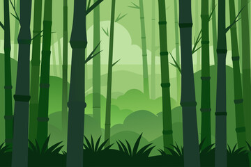 bamboo forest background vector illustration