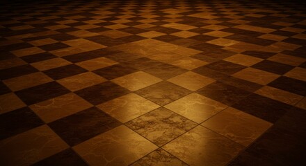 Checkered patterned floor