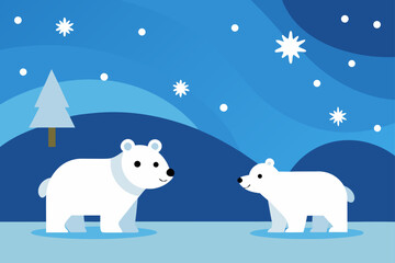 polar bear on the ice