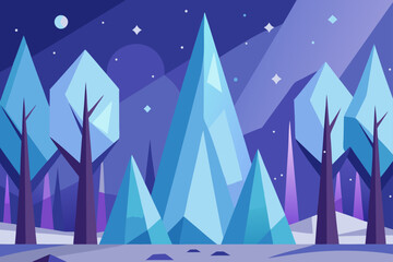 Fototapeta premium winter landscape with christmas tree