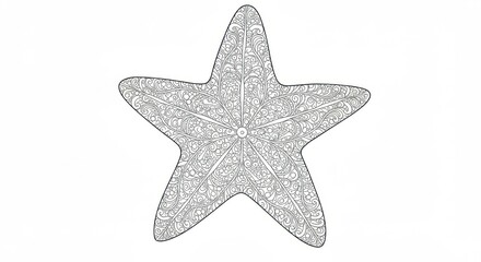 Detailed star fish coloring page