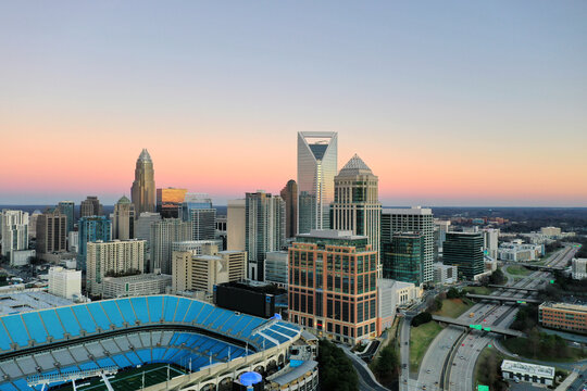 Charlotte North Carolina at sunset