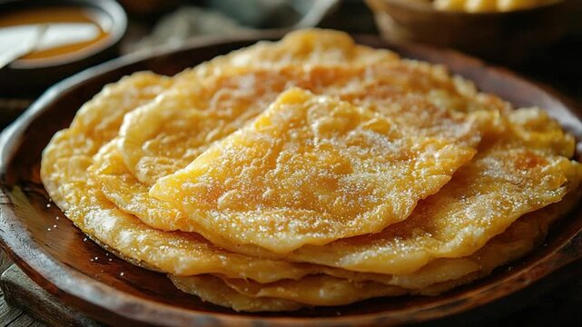 thai roti with sugar desser video