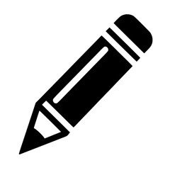 Minimalist Black SVG Silhouette of a Pencil for Education and Learning Design Projects