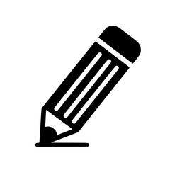 Minimalist Black SVG Silhouette of a Pencil for Education and Learning Design Projects