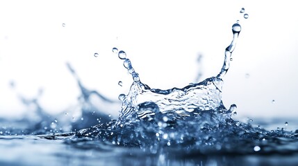 Dynamic close up photo capturing a pristine water splash with vibrant liquid droplets elegantly displayed