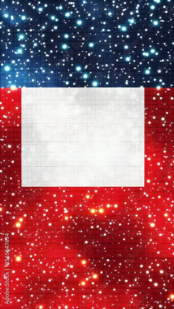 Aufkleber abstract composition featuring a white rectangular shape centered amidst a vibrant background of blu