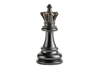 Fototapeta premium PNG Black chess king piece on white background symbolizing strategy and power