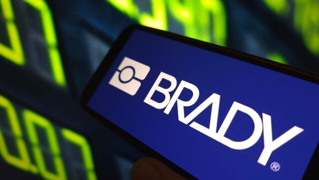 Konskie, Poland - June 29, 2025: Brady company logo displayed on mobile phone