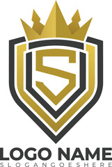 Elegant Company Logo Featuring Shield Crown with Letter