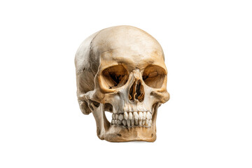 Fototapeta premium PNG Realistic human skull on black background with detailed anatomy