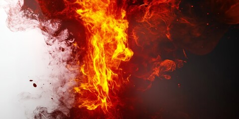 Obraz premium a flame with a black background, isolated on a white background, high resolution. 