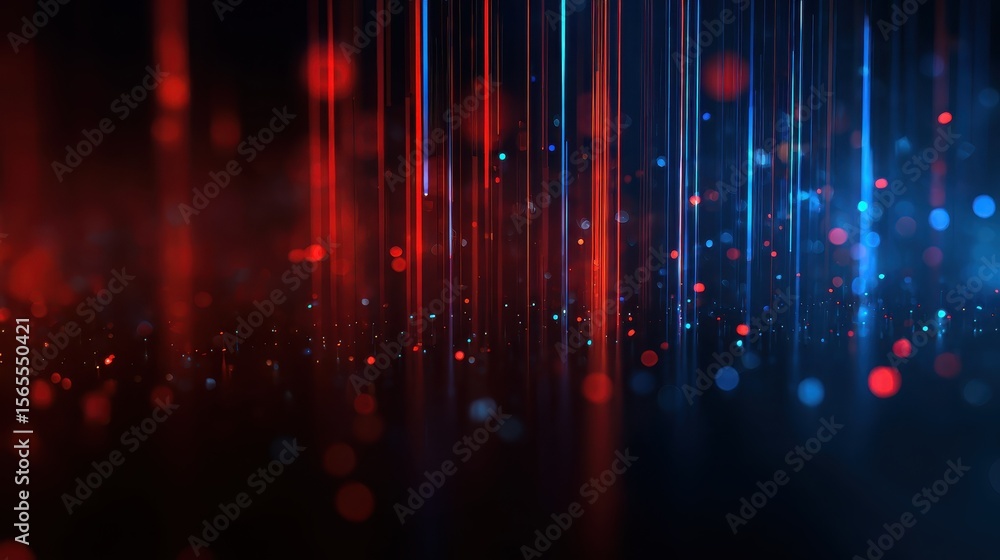 Poster futuristic technology backgrounds. abstract digital network with glowing red and blue lines.