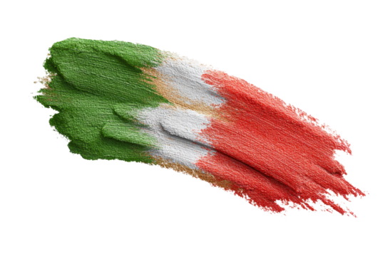 PNG Italian flag colors on brushstroke texture - Powered by Adobe
