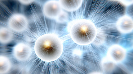 White Molecular or Neural Structure Visualization. 3D Abstract Network of Spheres and Connections