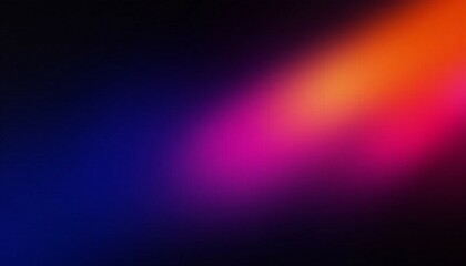 Fototapeta premium Dark grainy color gradient background, purple red orange blue black colors banner poster cover abstract design