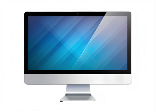 Desktop computer monitor is isolated on transparent background