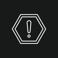 Hexagonal Warning Sign and Danger Alert Icon with Exclamation Mark for System Errors and Safety Notices