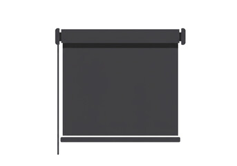 Obraz premium Isolated image of a dark gray roller blind or window shade against a plain white background studio shot