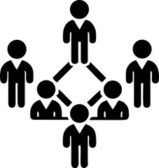 Here's a single sentence for naming an image depicting family and people icons. Family and business team icon set: vector silhouettes illustrating diverse groups and individual figures