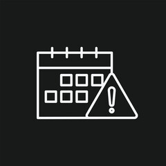 Urgent Deadline and Important Event Reminder Icon with Calendar and Alert Warning Sign