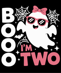 Ghost Boo I'm Two 2nd Birthday Girl Halloween