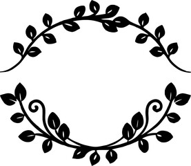 Decorative vintage floral frame vector design with ornate scroll and leaf pattern illustration