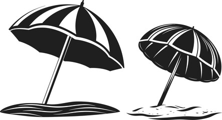Beach Umbrella Illustration Classic Summer Shade Design © MD. JAHANGIR ALOM