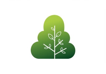 Green Growth Symbol - Symbolizing nature, growth, ecology, spring, and new beginnings. A simple yet powerful representing environmental themes
