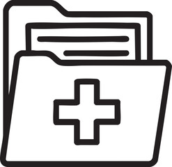 Obraz premium Medical Records Folder with a Plus Sign Representing Healthcare Information and Patient Data Management System simple
