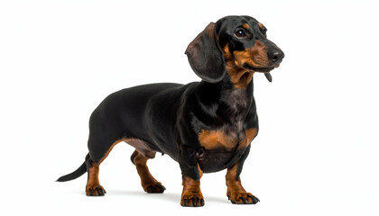 Obraz premium Dachshund dog with studio shot, and white background.