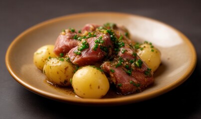 Fototapeta premium Surstromming fillets with potatoes
