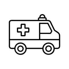 Ambulance vehicle icon with emergency lights and medical cross symbol