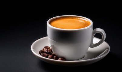 Fototapeta premium Espresso coffee cup with beans