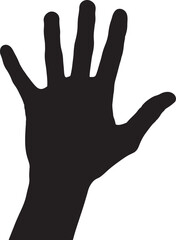 Human palm hand silhouette vector illustration
