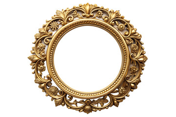 An ornate antique gold frame, perfect for vintage art or a classic mirror, with intricate carved details