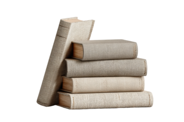 PNG Stack of vintage beige books on black background