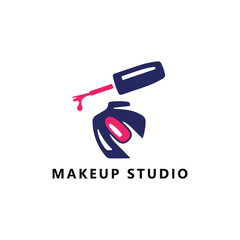 nail beauty salon logo design vector