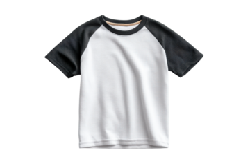 PNG White and black short-sleeve raglan t-shirt on white background