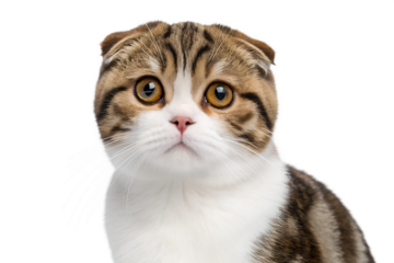 Adorable Scottish Fold Cat Portrait Close-Up of a Curious Feline