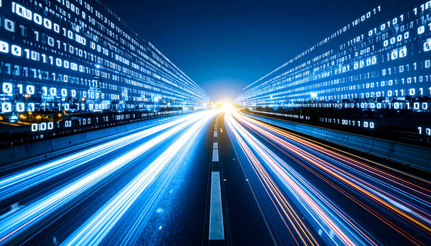 Digital Highway Data Stream Speed. - Powered by Adobe