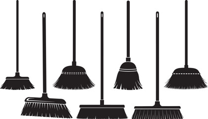 Broom vector icon silhouette vector illustration