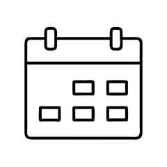 Simple Calendar Icon Design in Black and White Representing Schedule Planning