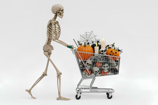 Skeleton Shopping for Halloween Decorations