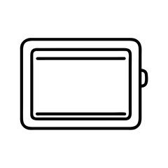 Simple minimalist black and white vector icon of a baking tray